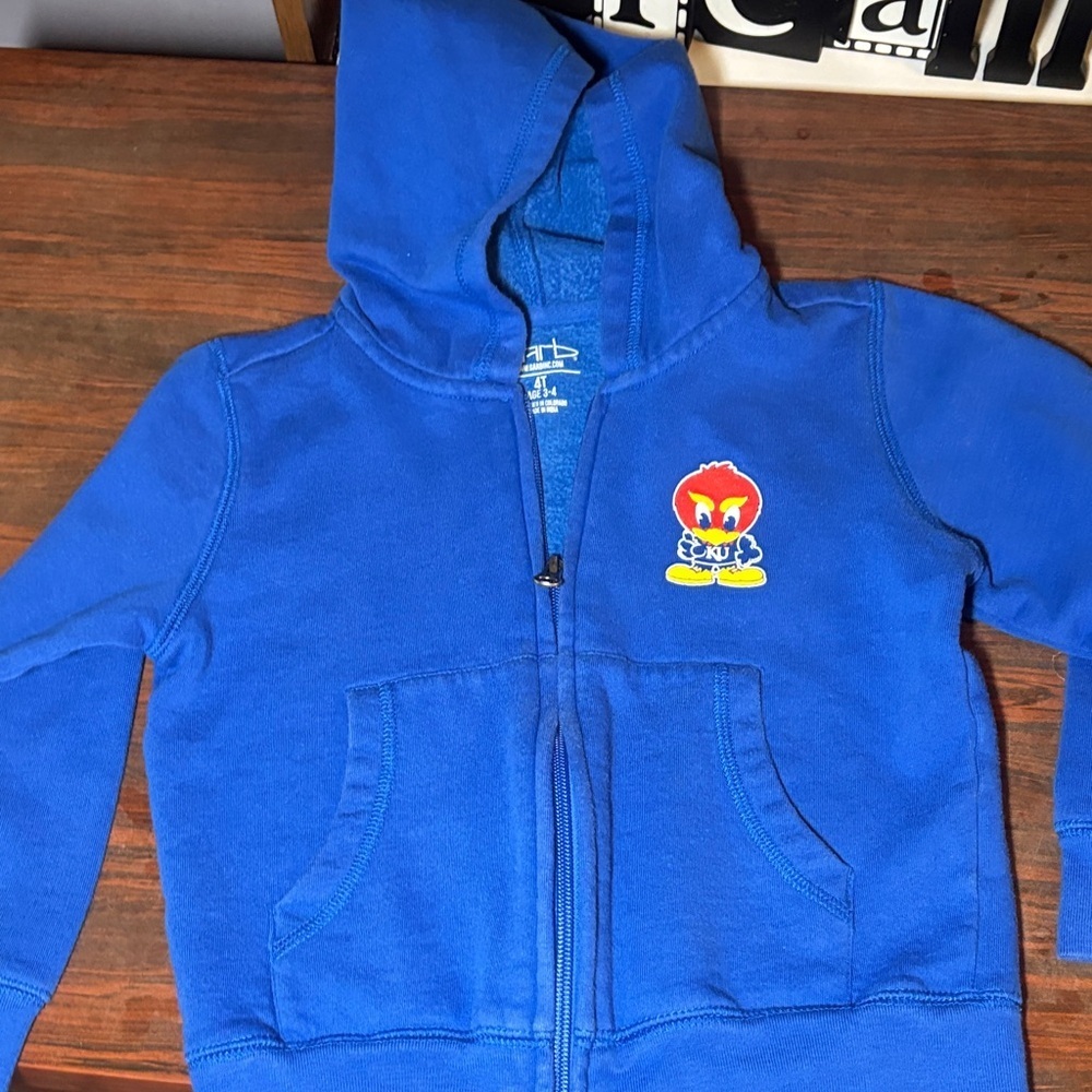 Kansas Jayhawks Child's Hoodie with Baby Jayhawk